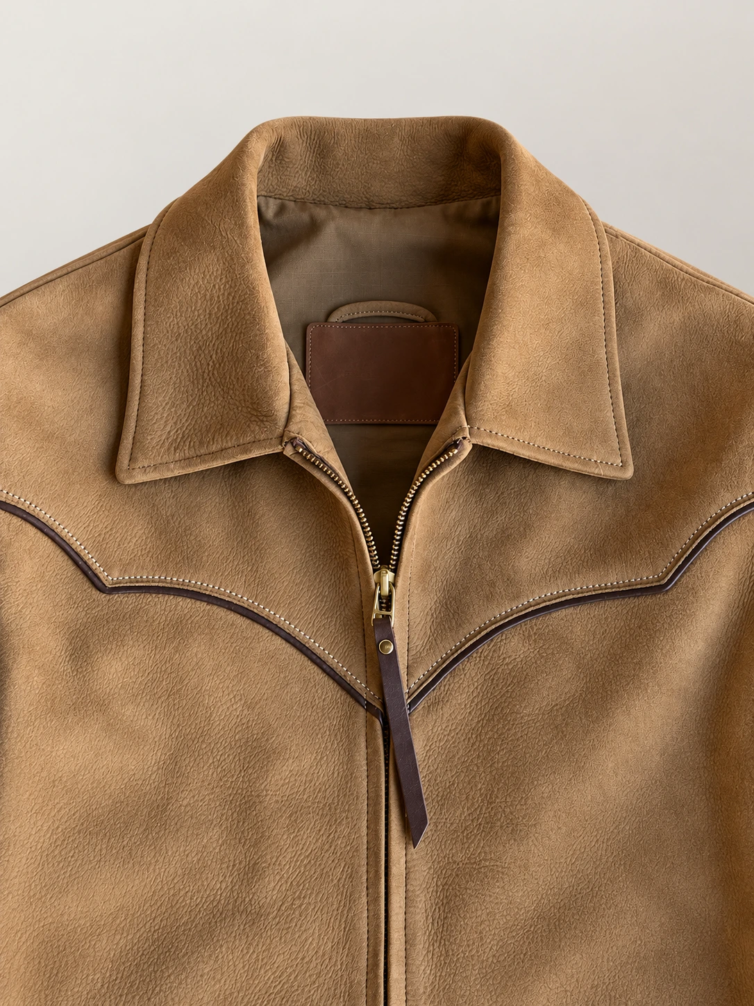Men's Coyote Tan Suede Leather Western Jacket