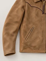 Men's Coyote Tan Suede Leather Western Jacket