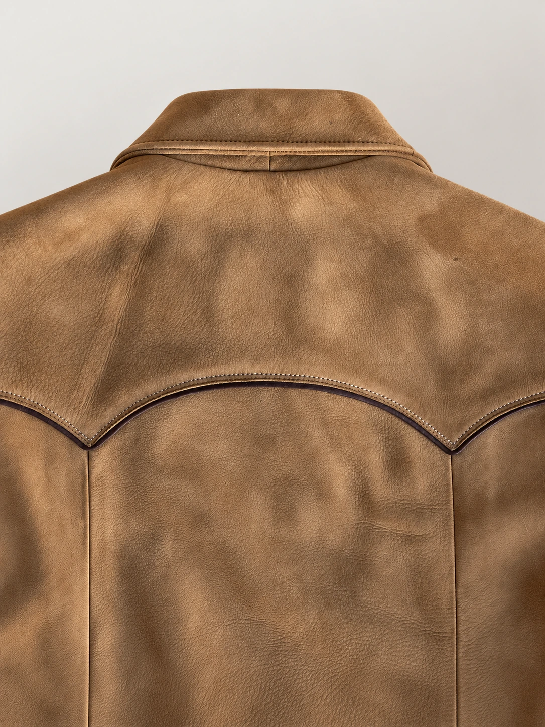 Men's Coyote Tan Suede Leather Western Jacket