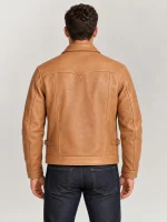 Men's Garrison Tan Cowhide Leather Jacket