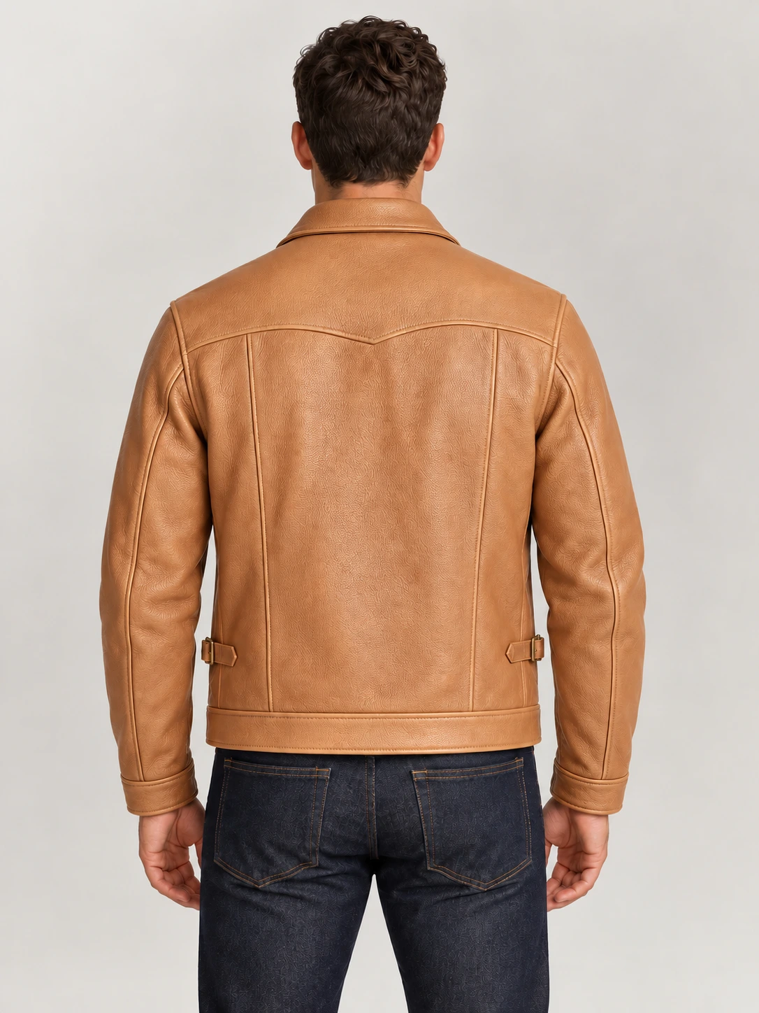 Men's Garrison Tan Cowhide Leather Jacket