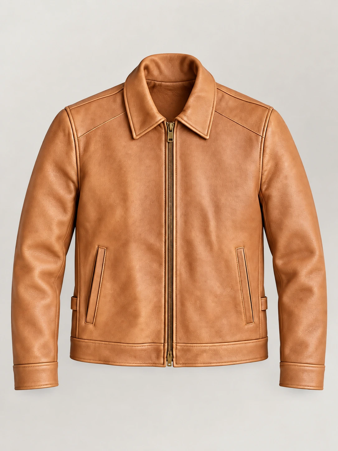 Men's Garrison Tan Cowhide Leather Jacket