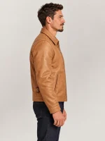 Men's Garrison Tan Cowhide Leather Jacket