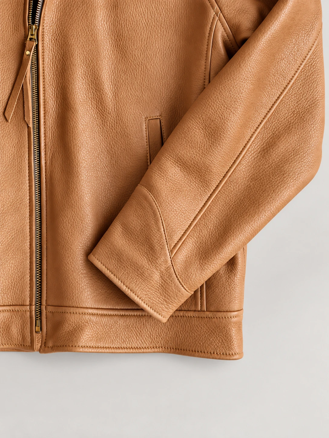 Men's Garrison Tan Cowhide Leather Jacket