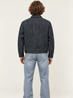 Men's Blue Tin Cloth Short Lined Cruiser Jacket