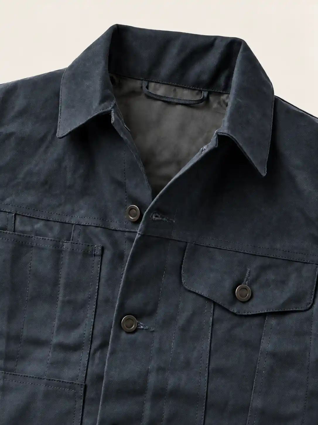 Men's Blue Tin Cloth Short Lined Cruiser Jacket