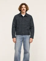 Men's Blue Tin Cloth Short Lined Cruiser Jacket