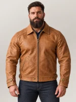 Men’s Union Vintage Stone Washed Cowhide Leather Jacket