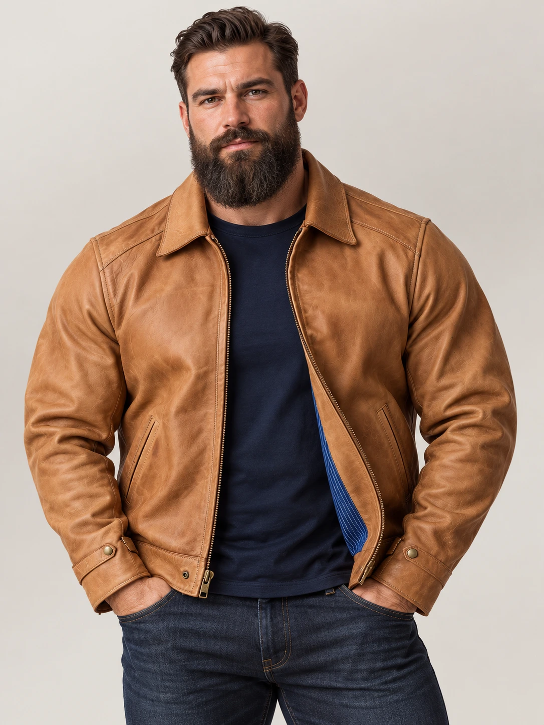 Men’s Union Vintage Stone Washed Cowhide Leather Jacket