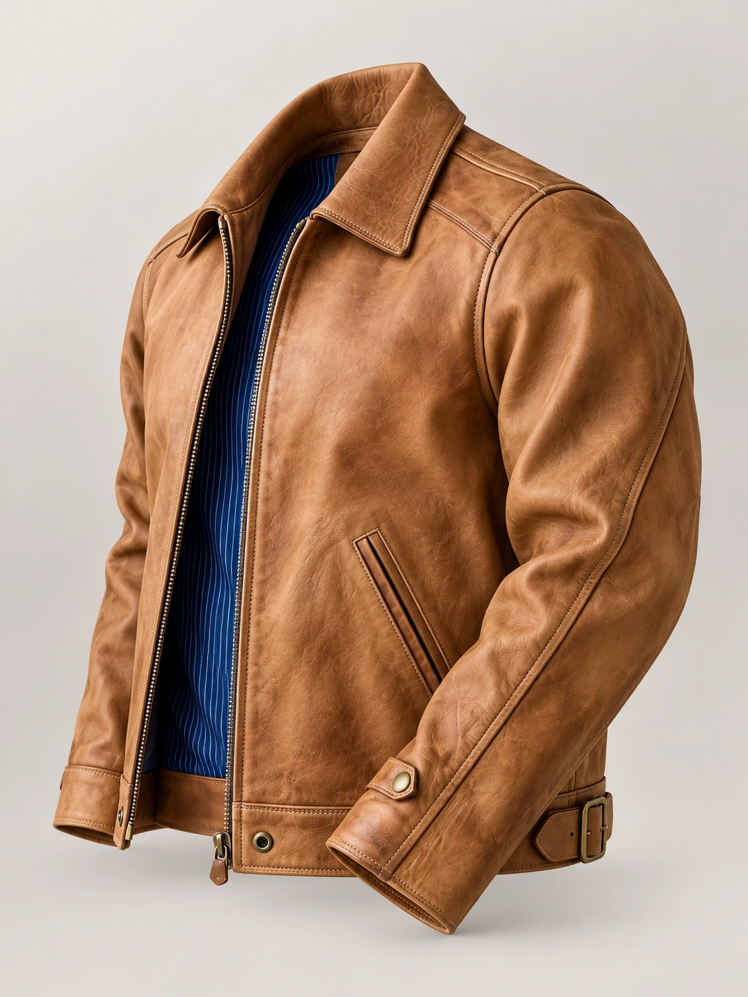 Men’s Union Vintage Stone Washed Cowhide Leather Jacket