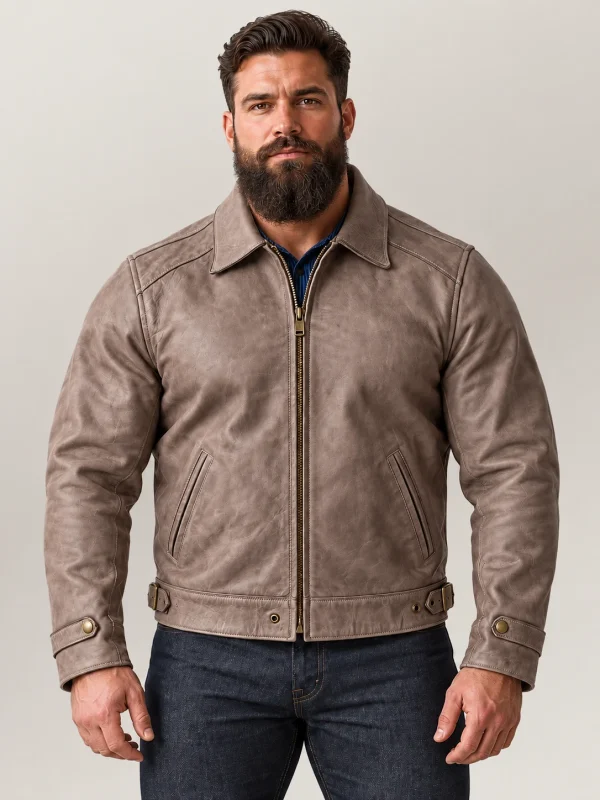 Men’s Union Vintage Olive Tanned Cowhide Leather Jacket
