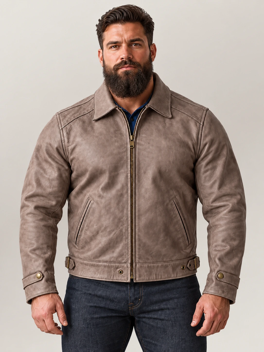Men’s Union Vintage Olive Tanned Cowhide Leather Jacket