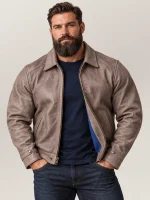 Men’s Union Vintage Olive Tanned Cowhide Leather Jacket