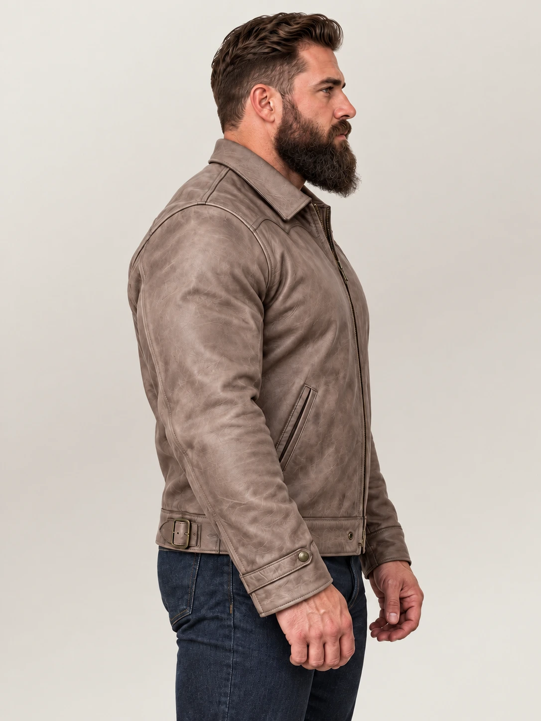Men’s Union Vintage Olive Tanned Cowhide Leather Jacket