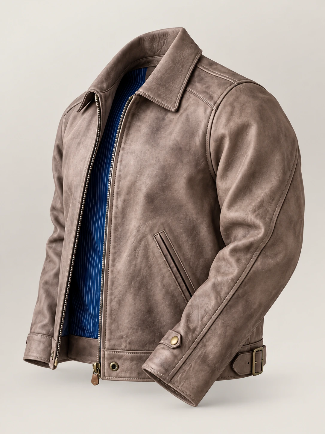 Men’s Union Vintage Olive Tanned Cowhide Leather Jacket