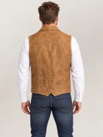 Men’s Nubuck Bison Ranchers Leather Vest