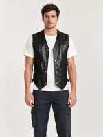 Men's Halloween Walking Dead Leather Vest