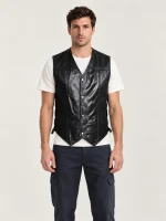Men's Halloween Walking Dead Leather Vest