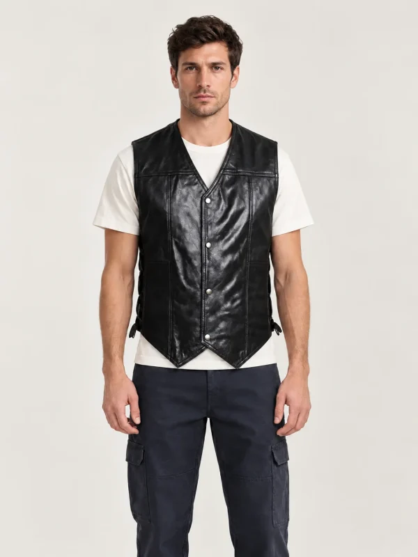 Men's Halloween Walking Dead Leather Vest
