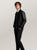 Men's Black Maverick Leather Bomber Jacket