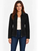 Women's Black Genuine Fashion Suede Leather Jacket