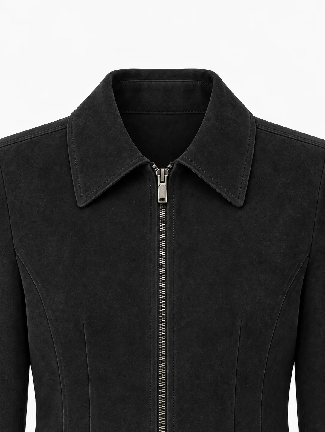 Women's Black Genuine Fashion Suede Leather Jacket