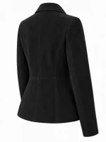 Women's Black Genuine Fashion Suede Leather Jacket