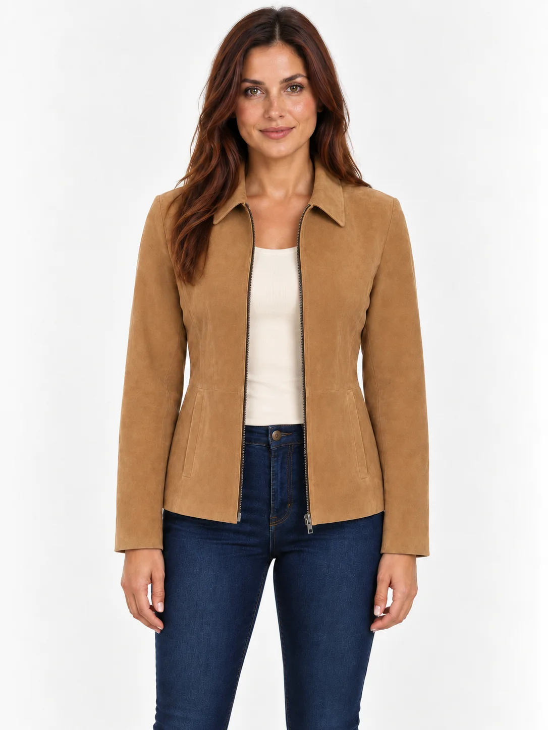 Women's Genuine Fashion Suede Leather Jacket