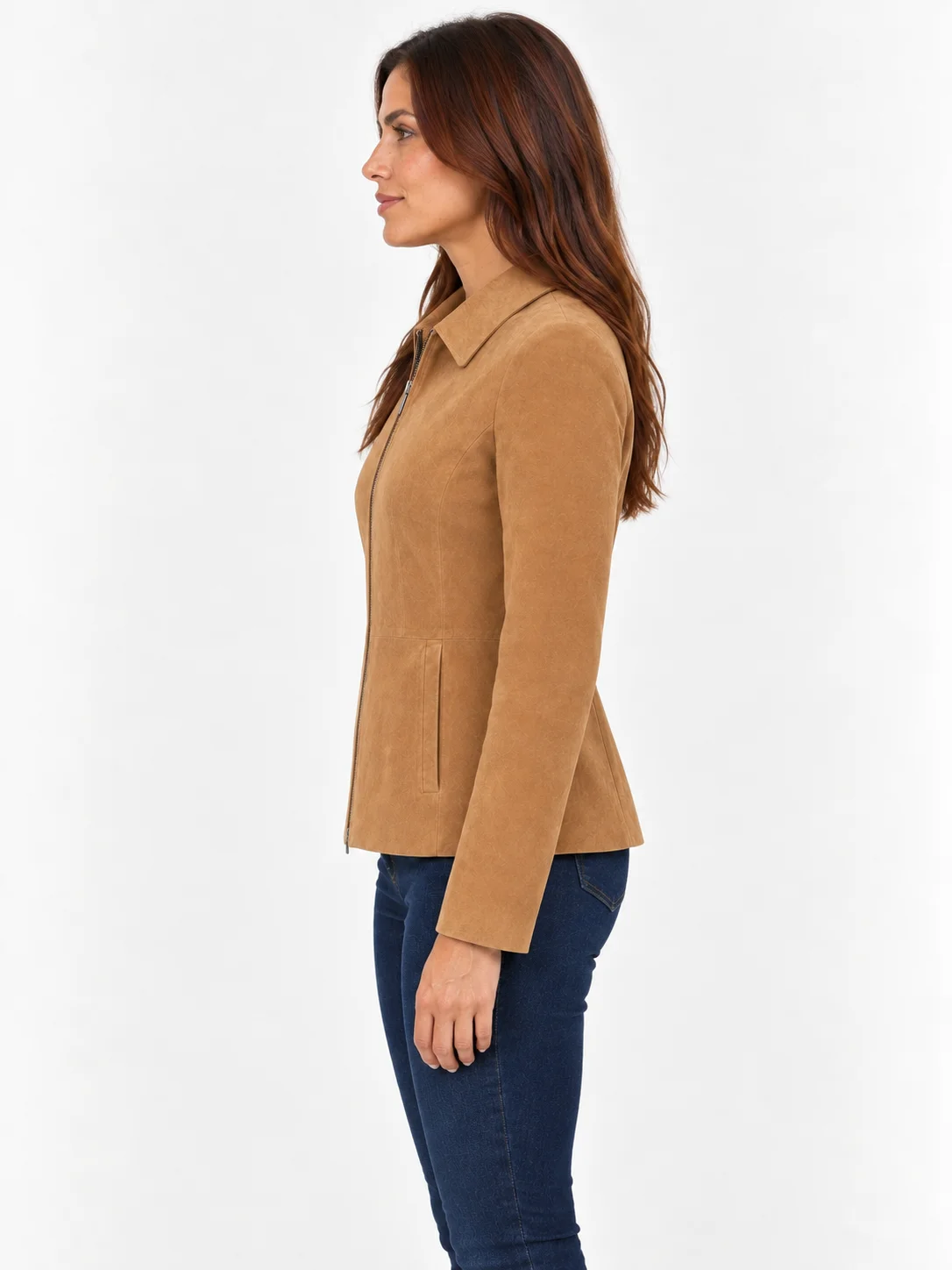 Women's Genuine Fashion Suede Leather Jacket
