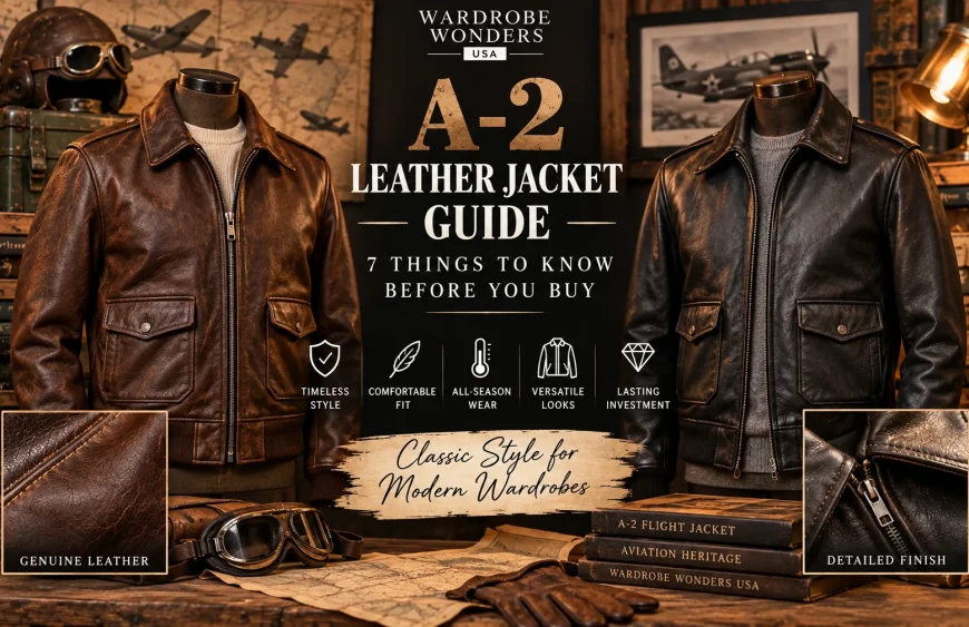 Men wearing a classic A-2 leather flight jacket