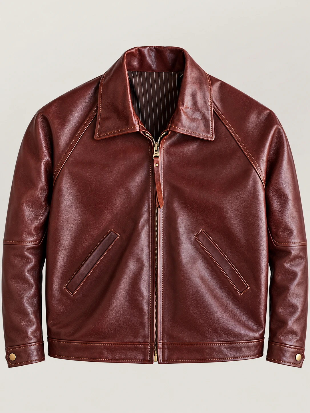 Men's Cognac Cowhide Leather Jacket