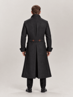 Men's Black Sherlock Holmes Double Breasted Wool Coat