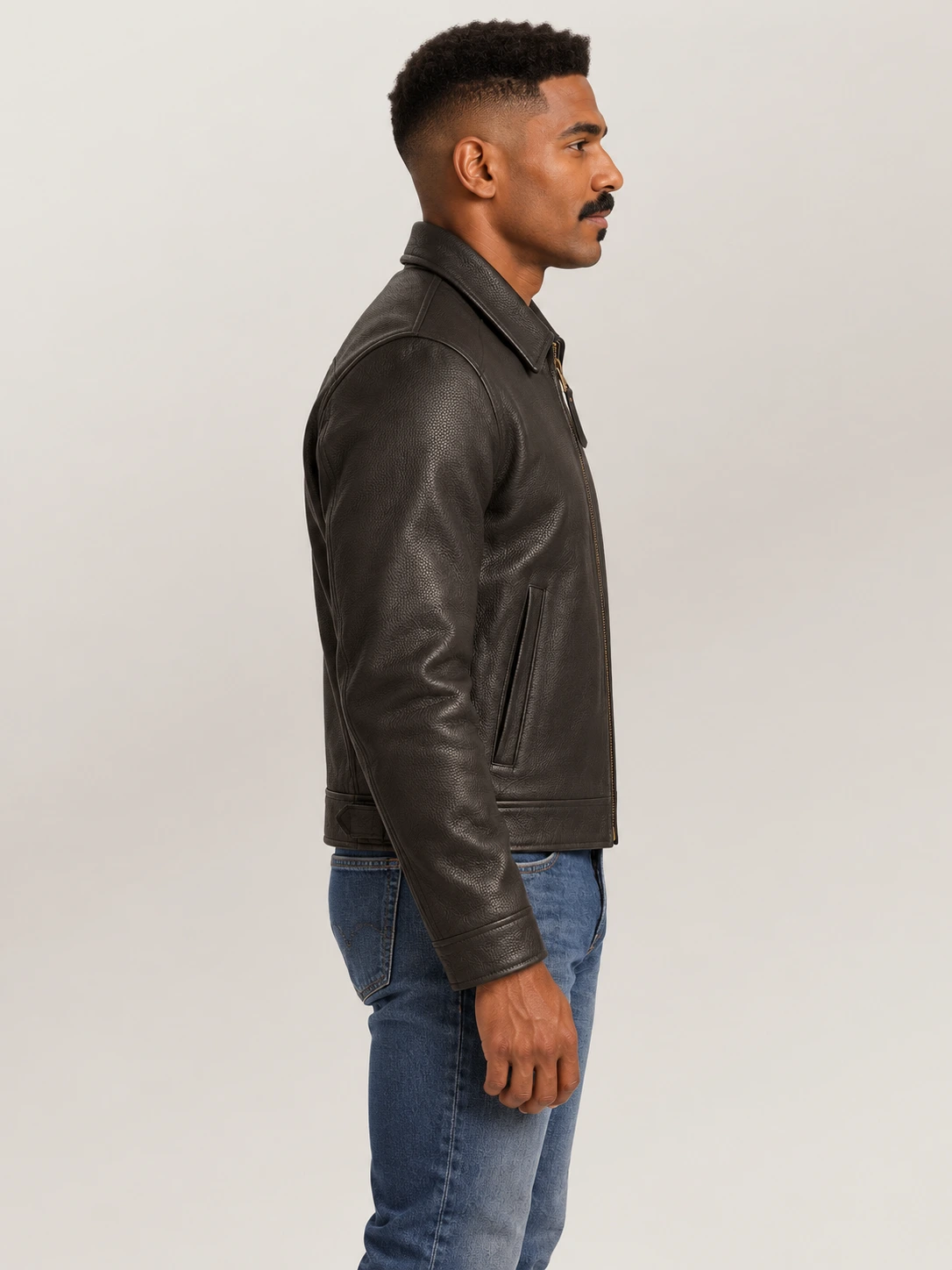 Men's Garrison Black Cowhide Leather Jacket