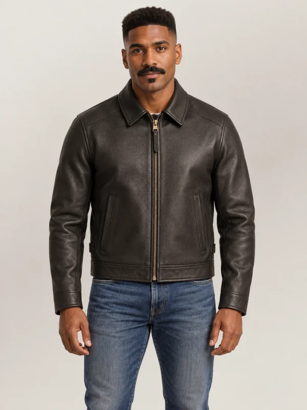 Men's Garrison Black Cowhide Leather Jacket