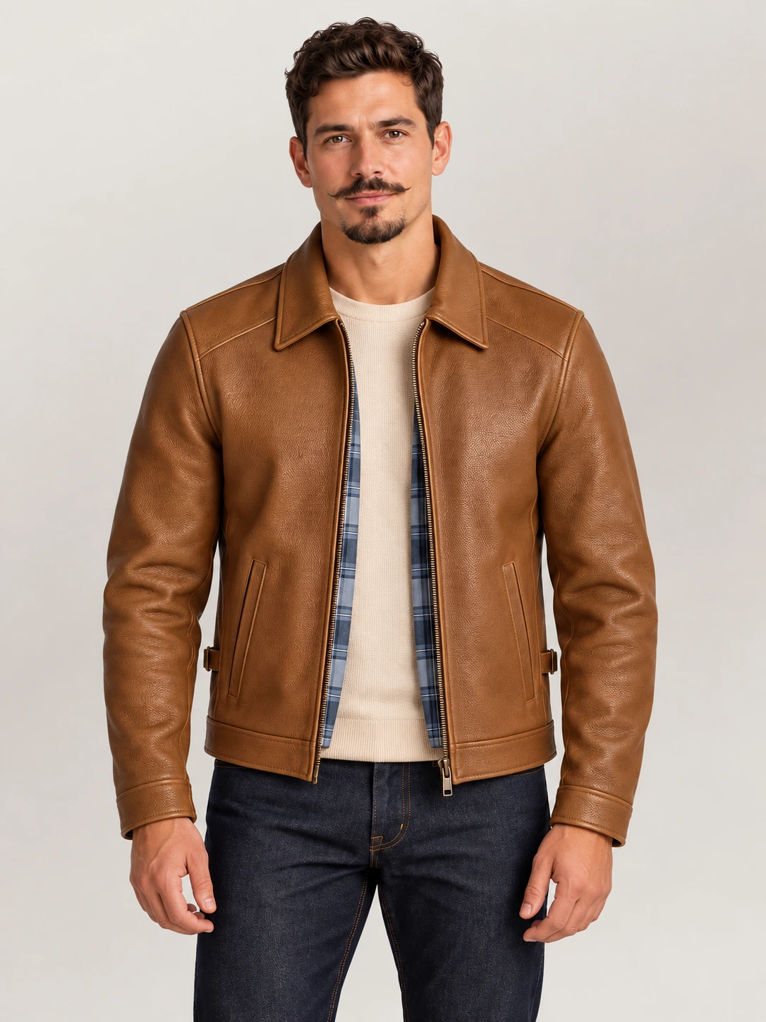 Men's Garrison Brown Cowhide Leather Jacket