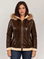 Women's Shearling Style Sheep Skin Leather Jacket