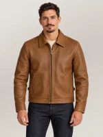 Men's Garrison Brown Cowhide Leather Jacket