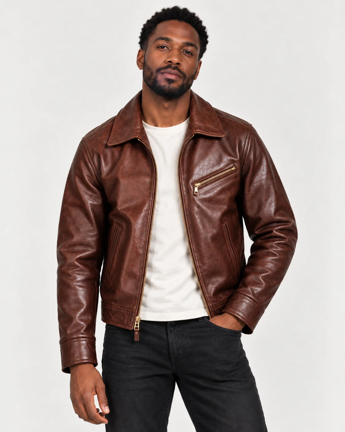 Men's Brown1940s California Single Sport Jacket