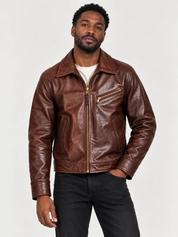 Men's Brown1940s California Single Sport Jacket