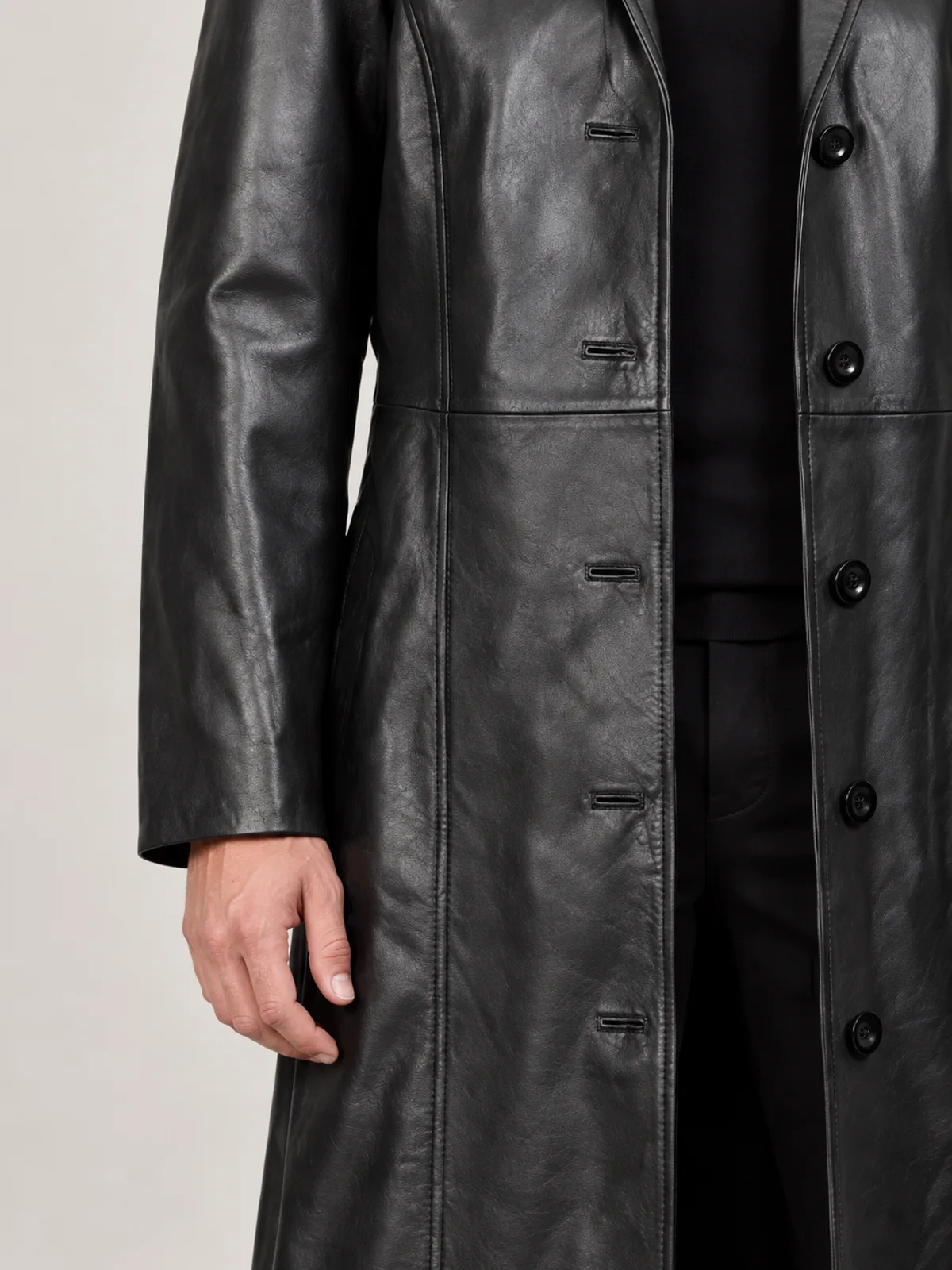 Men's Halloween Black Casual Long Coat
