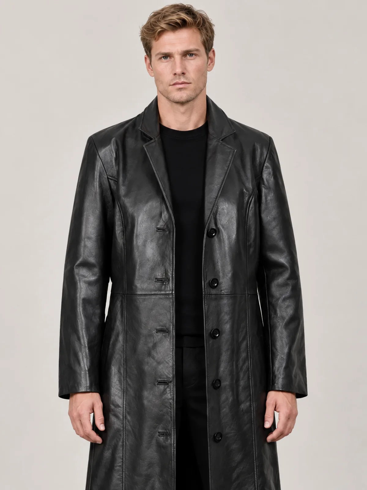 Men's Halloween Black Casual Long Coat