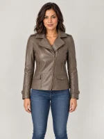 Women's Rugged Distressed Vintage Style Leather Jacket