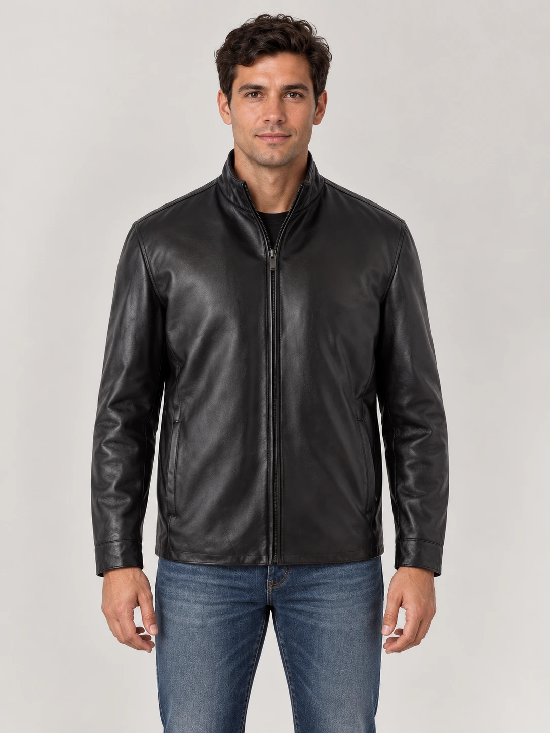 Men's Suave Leather Jacket in English