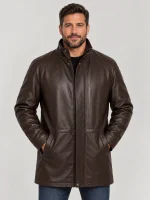 Men's Classic leather Car Coat