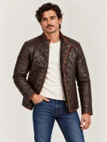 Men's Diamond Quilted Leather Jacket