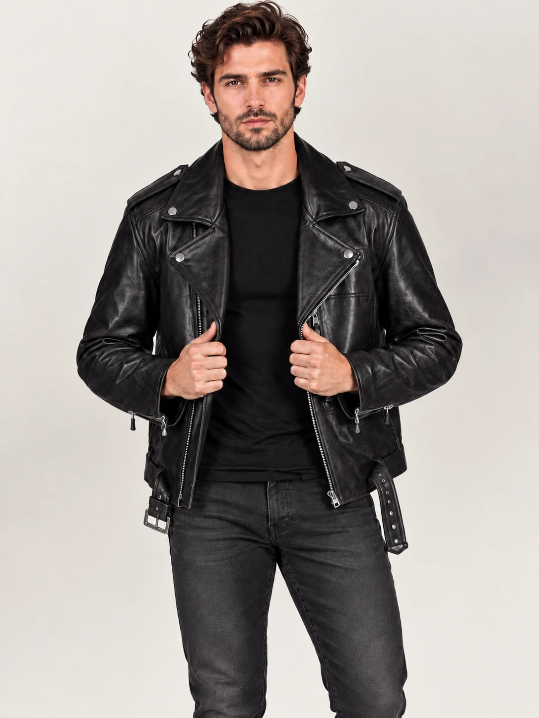 Men's Black Archetype 1930s D-Pocket Motorcycle Jacket