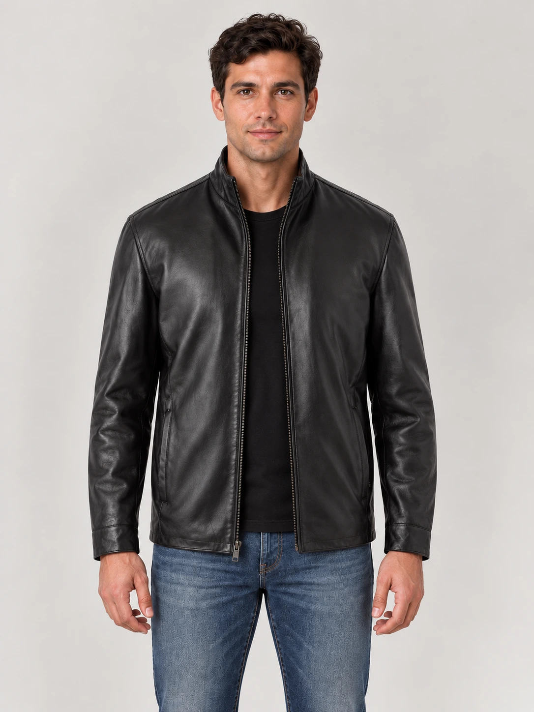 Men's Suave Leather Jacket in English