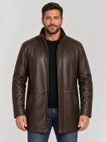 Men's Classic leather Car Coat