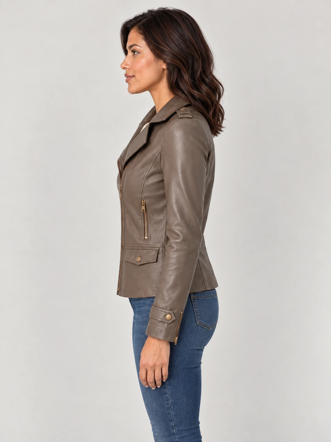 Women's Rugged Distressed Vintage Style Leather Jacket