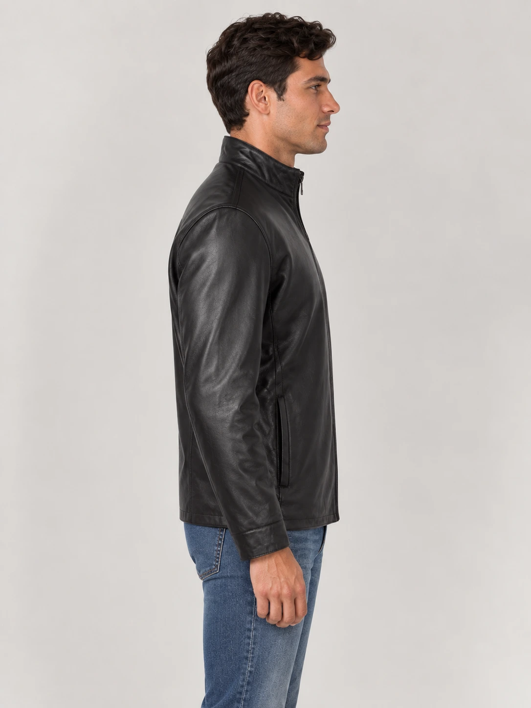 Men's Suave Leather Jacket in English
